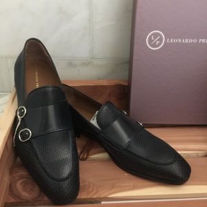 Leonardo Principi Mens Monk Strap Buckle Oxfords